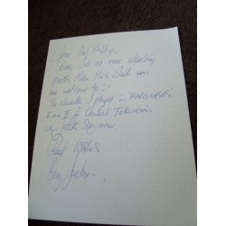 Barry Jackson Signed Letter (Doctor Who; Blake's 7; The Bill)