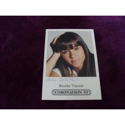 Brooke Vincent autograph AFTAL (Coronation Street)