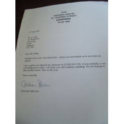 Gillian Bevan Signed Letter (Holby City)