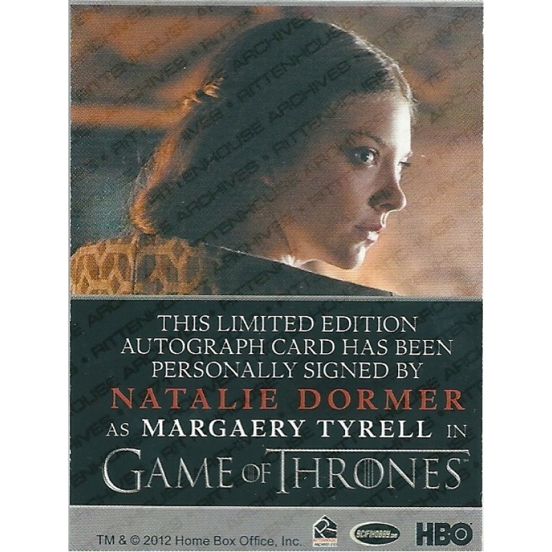 Game of Thrones ナタリー・ドーマー 直筆サインカード