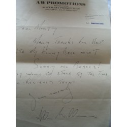Allan Williams Signed Letter (Beatles Manager)