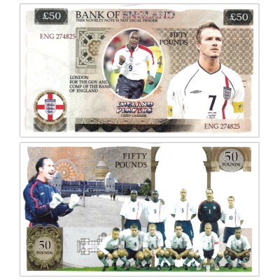 Novelty Banknote - England Football Team £50