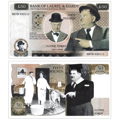 Novelty Banknote - Laurel and Hardy £50