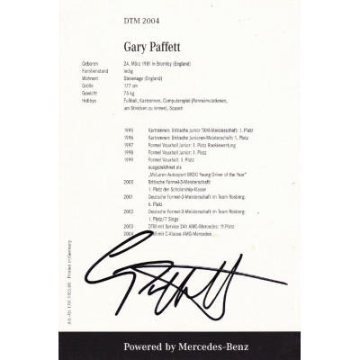 Gary Paffett autograph (Racing Record)
