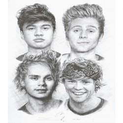 Jonathan Wood pencil drawing - 5 seconds of summer