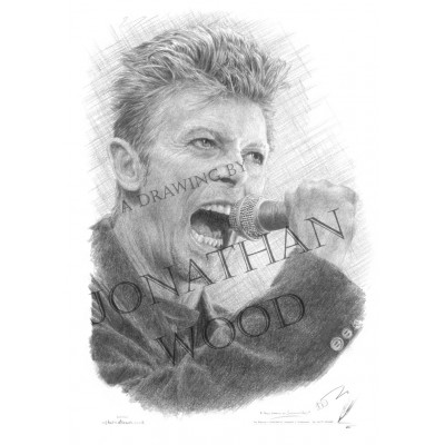 Jonathan Wood pencil drawing - David Bowie