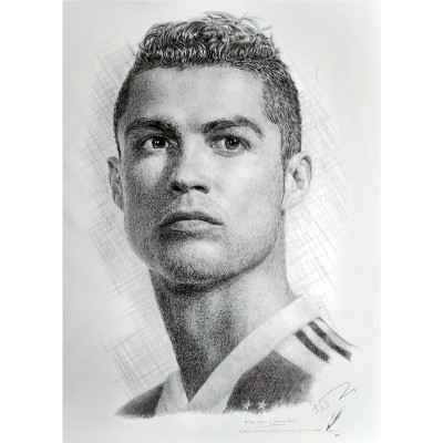 Jonathan Wood pencil drawing - Cristiano Ronaldo 1