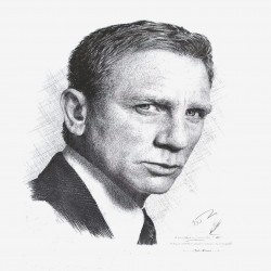 Jonathan Wood pencil drawing - Daniel Craig