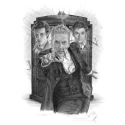 Jonathan Wood pencil drawing - Doctor Who 1