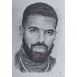 Jonathan Wood pencil drawing - Drake