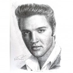 Jonathan Wood pencil drawing - Elvis