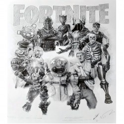 Jonathan Wood pencil drawing - Fortnite