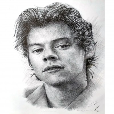 Jonathan Wood pencil drawing - Harry Styles