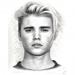 Jonathan Wood pencil drawing - Justin Bieber