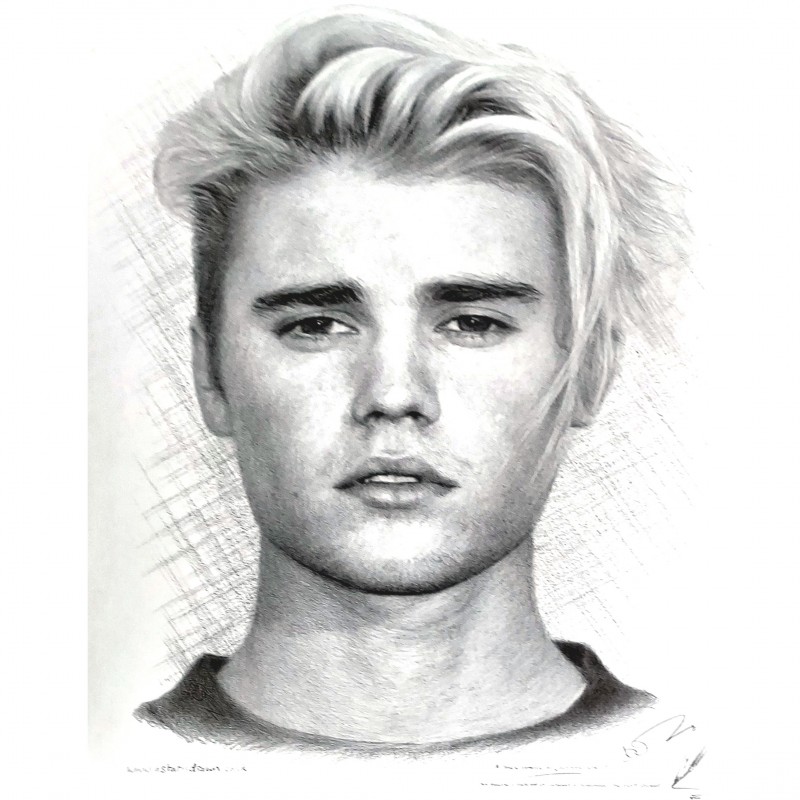Buy Justin Bieber Charcoal Drawing 85 X 11 Professional Print Online in  India  Etsy