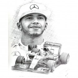 Jonathan Wood pencil drawing - Lewis Hamilton