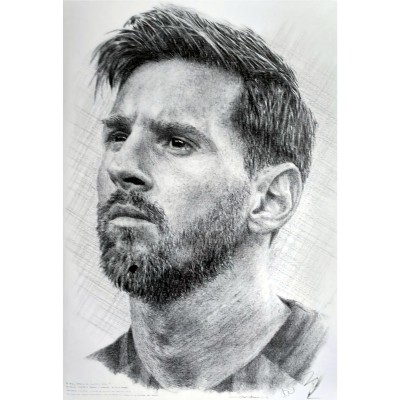 Jonathan Wood pencil drawing - Lionel Messi 1