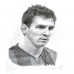 Jonathan Wood pencil drawing - Lionel Messi 2