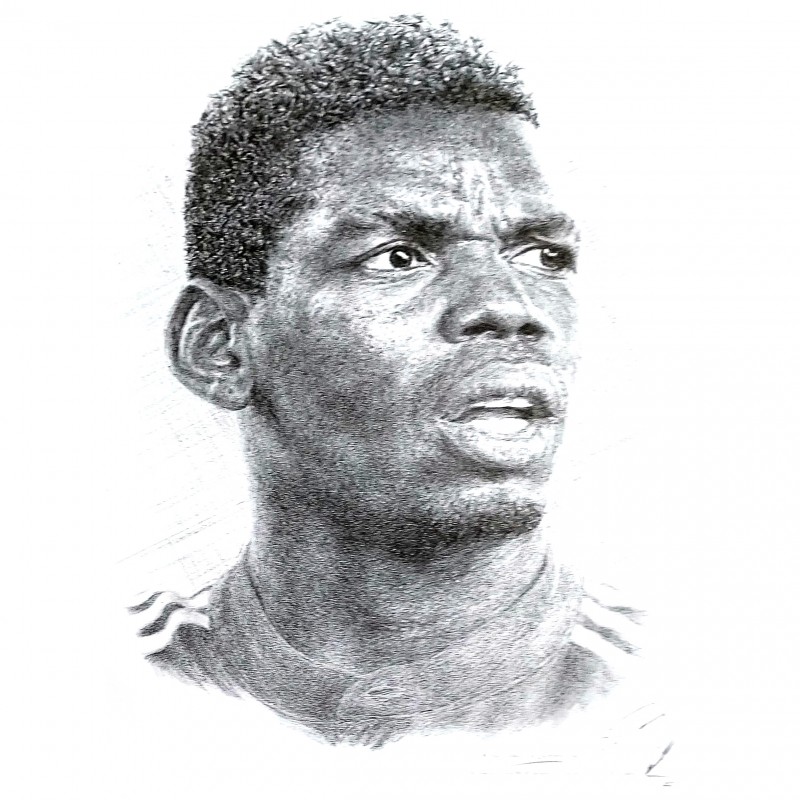 Jonathan Wood pencil drawing  Paul Pogba