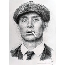 Jonathan Wood pencil drawing - Peaky Blinders