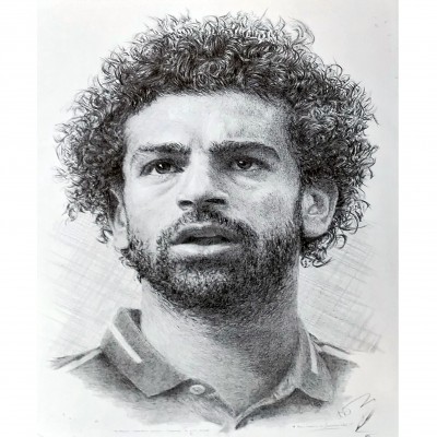 Jonathan Wood pencil drawing - Salah