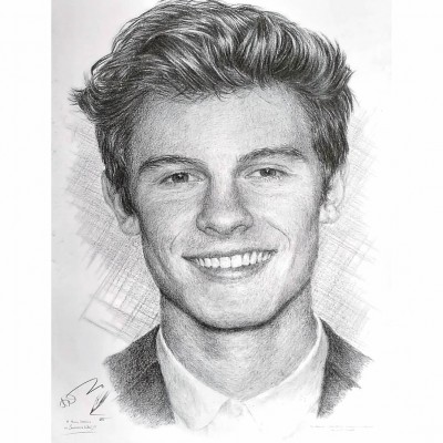 Jonathan Wood pencil drawing - Shawn Mendes