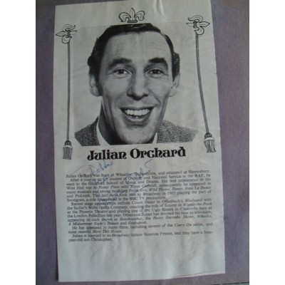 Julian Orchard dedicated autograph