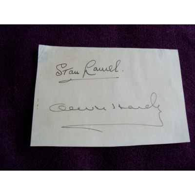 Laurel and Hardy autograph AFTAL