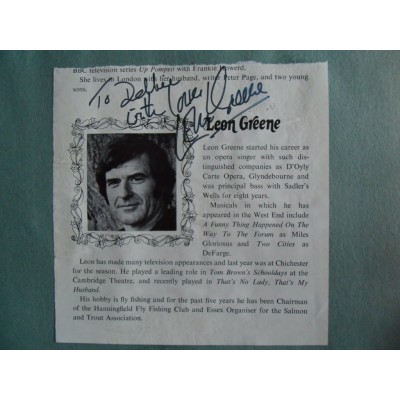 Leon Greene dedicated autograph