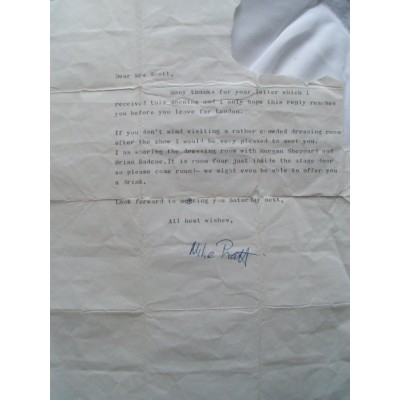 Mike Pratt Signed Letter (Randall & Hopkirk Deceased)