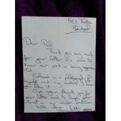 Bernie Nolan Signed Letter