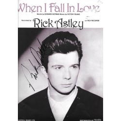 Rick Astley Signed Song Sheet (When I Fall in Love)