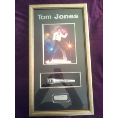 Tom Jones Signed/Framed Microphone