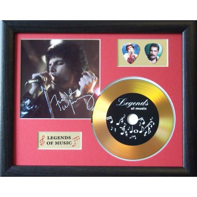 Freddie Mercury Gold CD and Plectrum Display (Preprint)