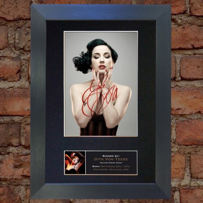 Dita Von Teese Pre-Printed Autograph