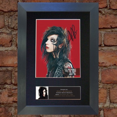 Andy Biersack Pre-Printed autograph AFTAL (Black Veil Brides)