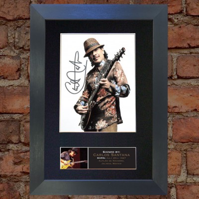 Carlos Santana Pre-Printed Autograph