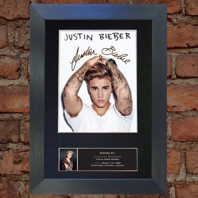 Justin Bieber Pre-Printed Autograph 1