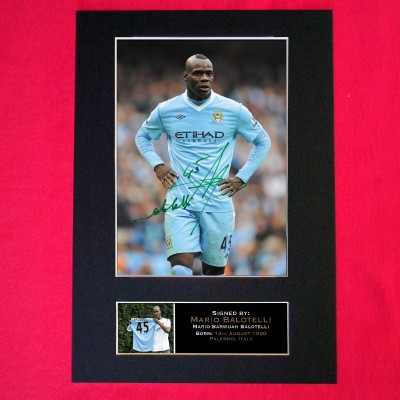 Mario Balotelli Pre-Printed Autograph (Manchester City)