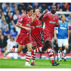 Darren Bent and Radostin Kishishev autograph AFTAL (Charlton Athletic)