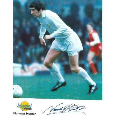 Norman Hunter autograph AFTAL (Leeds United)
