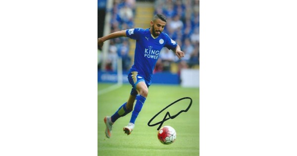 Photo Dédicacée Riyad Mahrez (Leicester City) - 12x8 - Signée En Personne