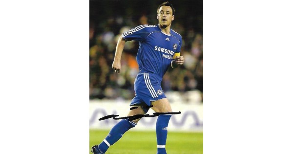Photo Signée John Terry - Légende De Chelsea - Format 16x12" Avec COA AFTAL - Originale