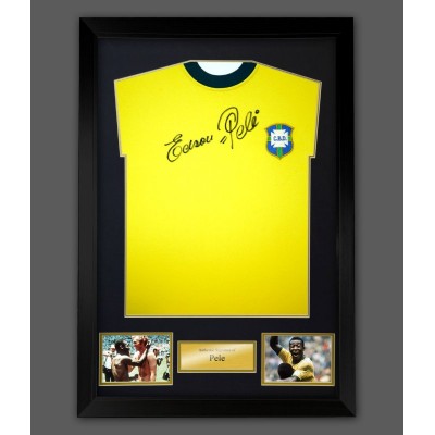 Pele Signed Brazil Football Shirt