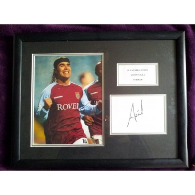 Juan Pablo Angel autograph AFTAL (Aston Villa)