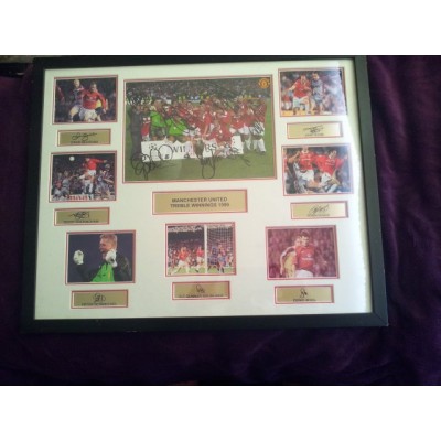 Manchester United Treble Winnings 1999 various autographs