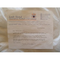 Terry Cooper Signed Leeds United Document