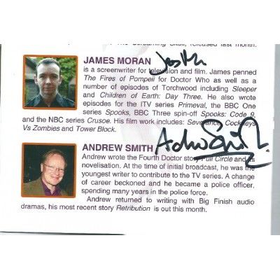 James Moran & Andrew Smith autograph AFTAL (Writers on Doctor Who)