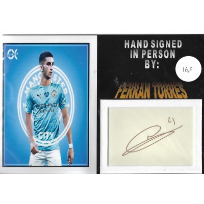 Ferran Torres autograph Manchester City footballer 