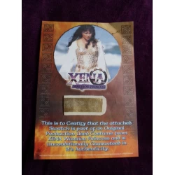 Lucy Lawless Costume Card (Xena: Warrior Princess) autograph